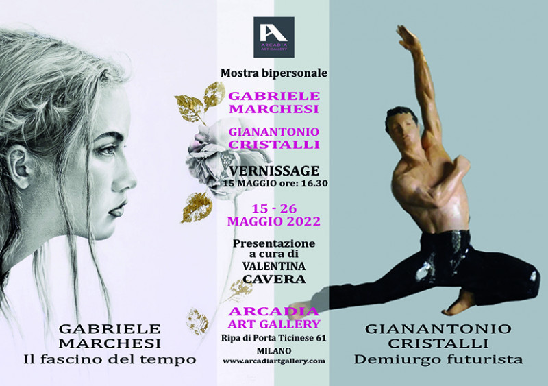 Arcadia Art Gallery, domenica 15 maggio alle 16.30, presenta due personali: di opere scultoree realizzate da Gianantonio Cristalli e di pittura, opere di Gabriele Marchesi