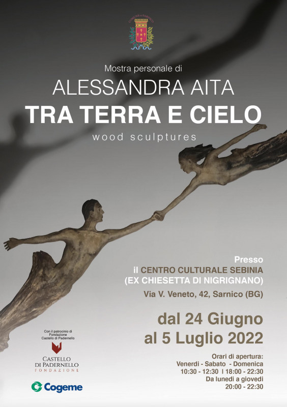 MOSTRA PERSONALE DI ALESSANDRA AITA, wood sculptures. Presso il centro Culturale SEBINIA - Via V. Veneto - SARNICO (BG)